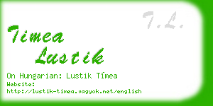 timea lustik business card